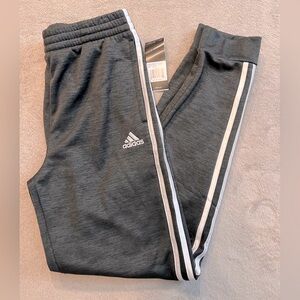 NWT Adidas big boy fleece joggers; large (14-16) charcoal heather gray